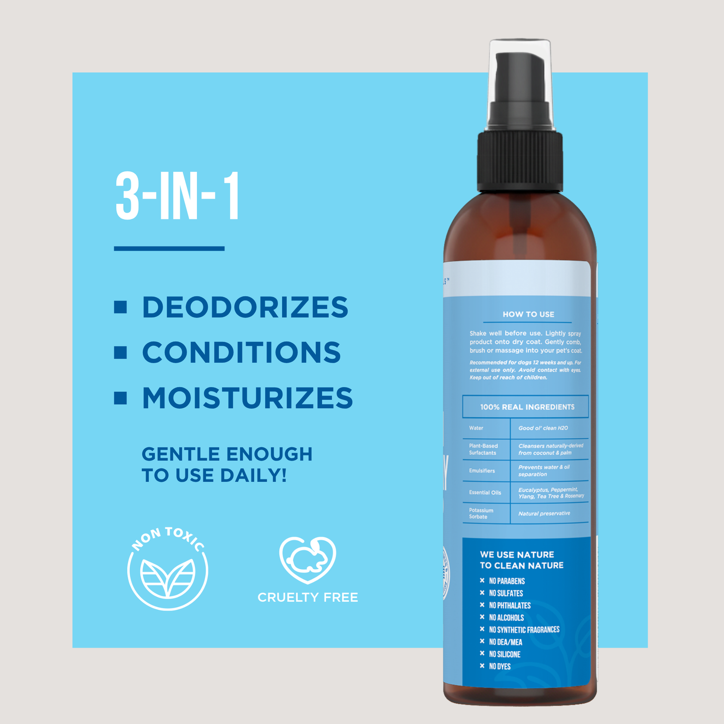 The Only Between Bath Spray Dogs Need - Eucalyptus & Rain